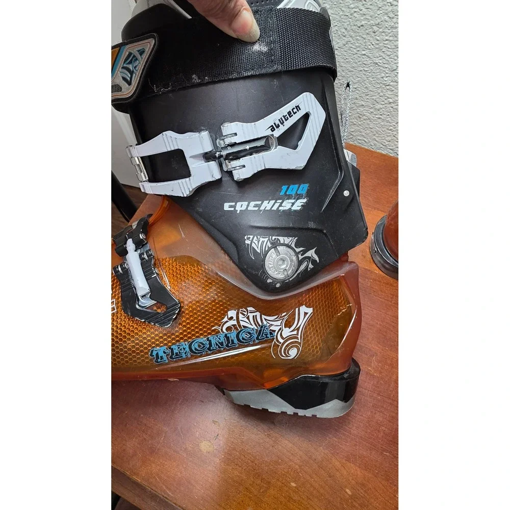 Tecnica Cochise 100 Ski Boots Mens 29.5 Orange Black IFS Ultra Fit Freeride